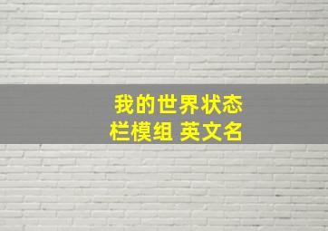 我的世界状态栏模组 英文名